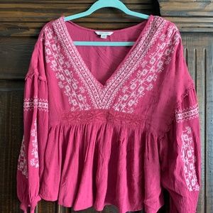 American Eagle Boho Shirt embroidery